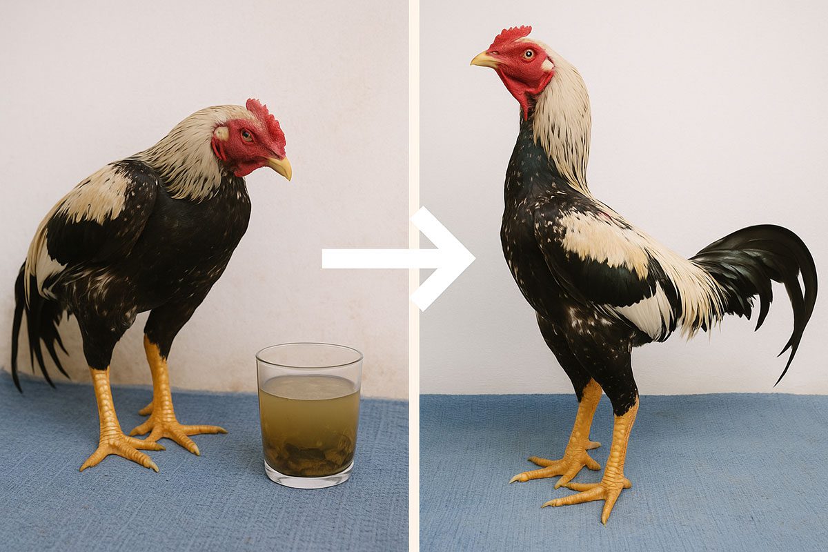 ภาพไก่ซึม ๆ กับภาพไก่ฟิต กล้ามชัด แววตาใส