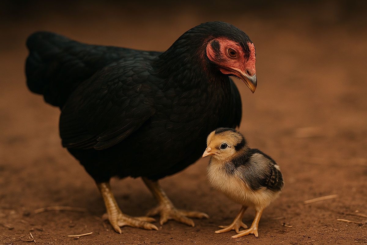 ภาพแม่ไก่ที่ใช้ปีกโอบลูกไก่ หรือเรียกลูกด้วยท่าทางอ่อนโยน
