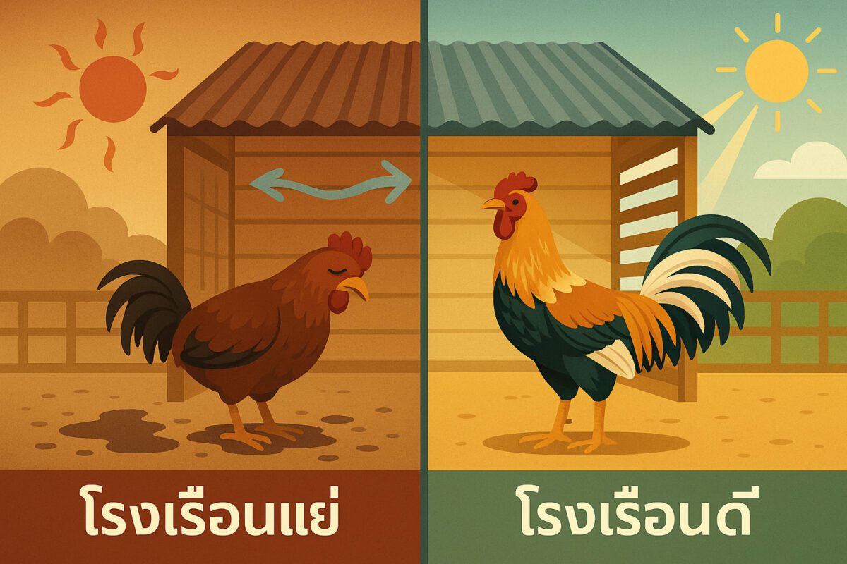 โรงเรือนดี vs โรงเรือนแย่