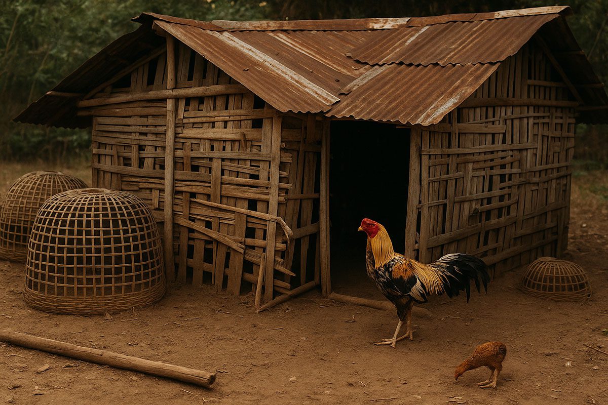 โรงเรือนไก่ชนแบบชนบท