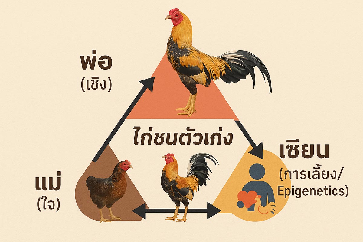 ภาพสามเหลี่ยมไก่ชนตัวเก่ง