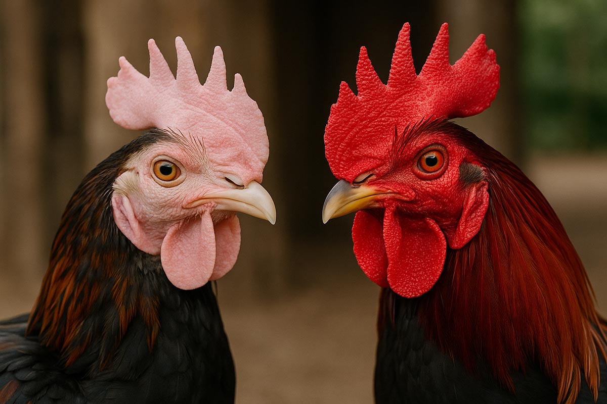 ภาพไก่ชนตัวเก่งแต่หงอนซีด