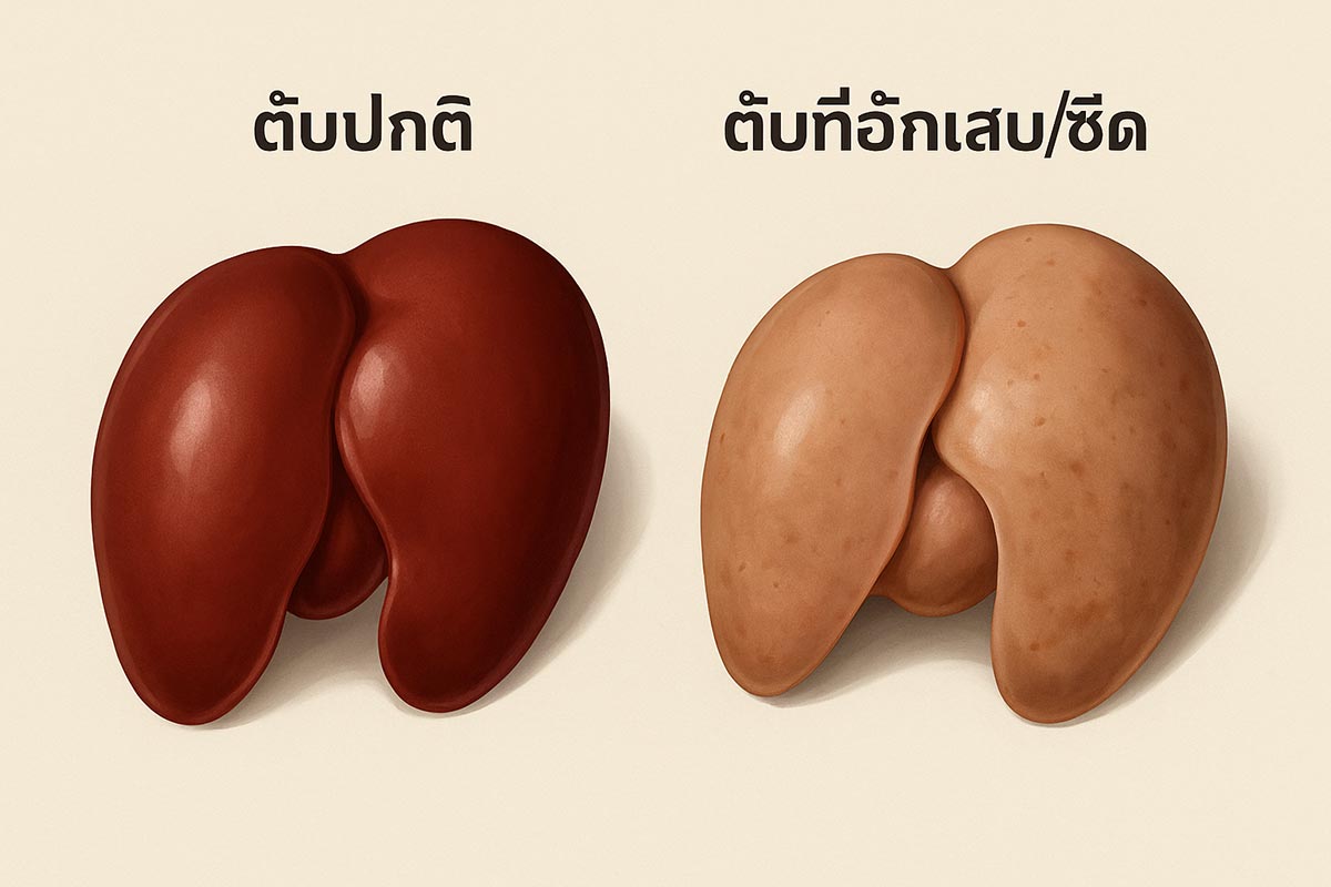 เปรียบเทียบปกติกับตับเสีย