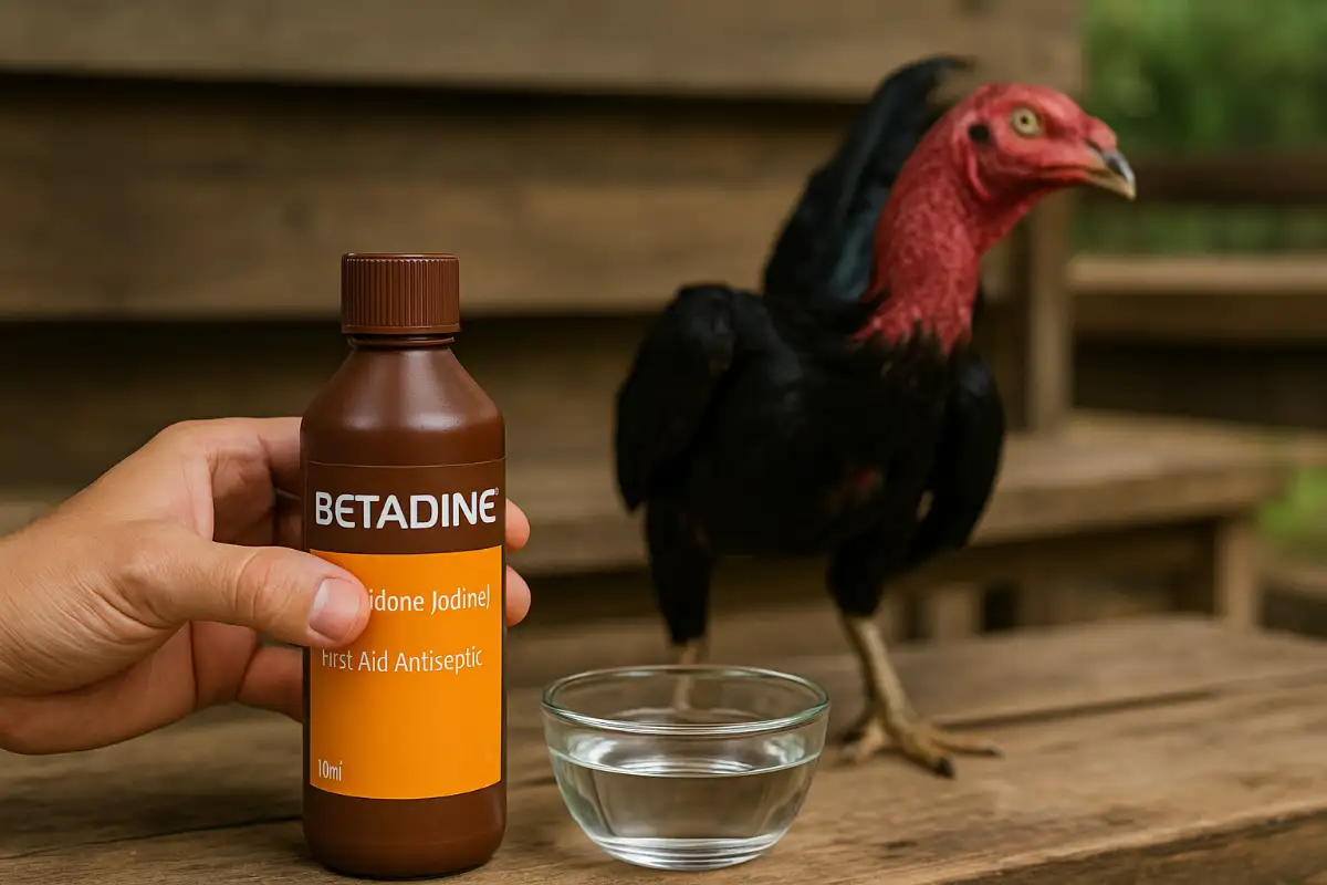 ขวดเบตาดีนสำหรับเจือจางเตรียมทำแผลไก่ชน