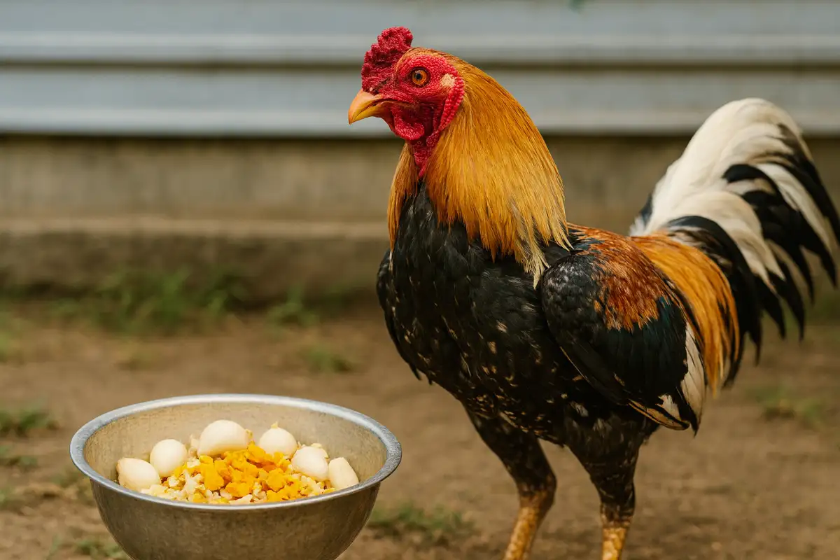 สมุนไพรพื้นบ้านผสมในอาหารไก่ชน เพื่อเสริมพลังและระบบหายใจ