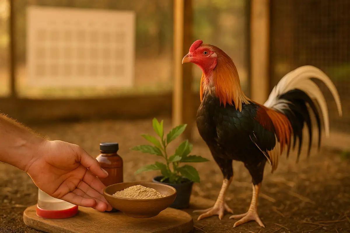 การดูแลไก่ชนตามโปรแกรม 14 วันเพื่อฟื้นฟูขน