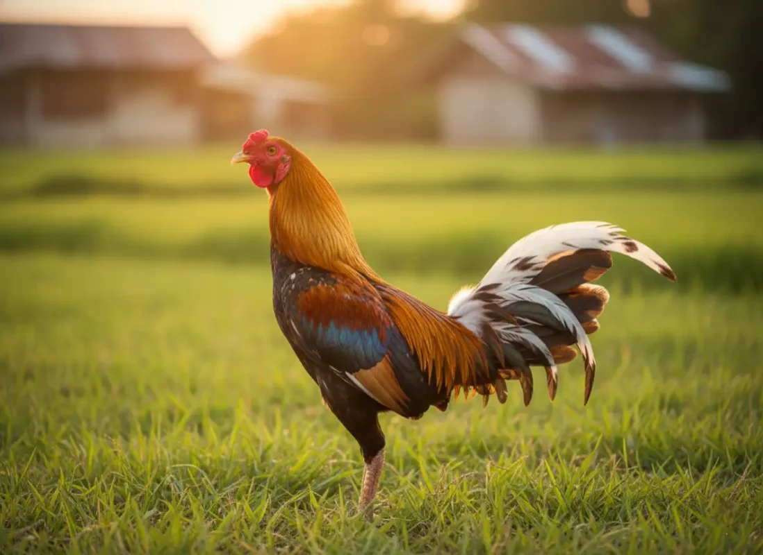 ไก่ชนขนใหม่สวยสมบูรณ์หลังผ่านการผลัดขน