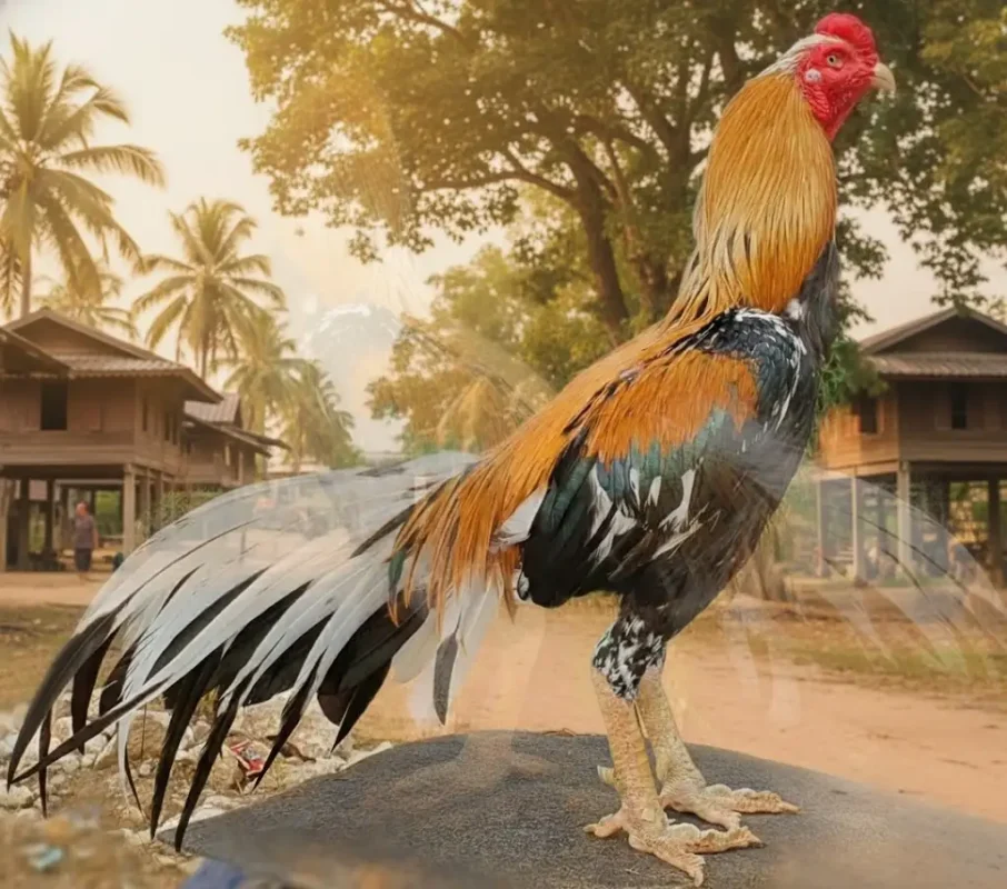 ไก่ชนด้านหน้าแข็งแรง แต่เงาด้านหลังสะท้อนความอ่อนแอที่อาจซ่อนอยู่จากการผสมเลือดชิด