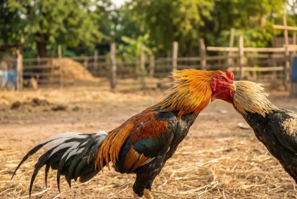 ไก่ชนโดนตีบริเวณคอ จุดอันตรายที่สุดของไก่ชน