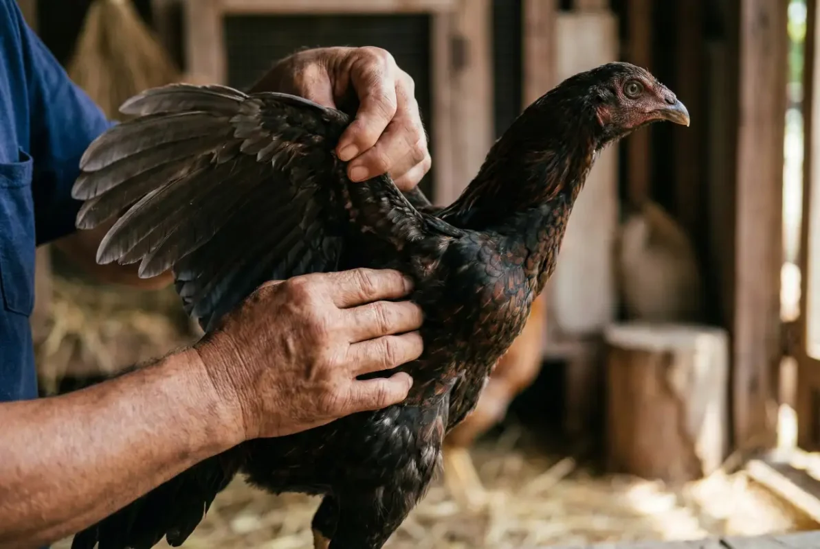 การนวดโคนปีกและใต้ปีกช่วยให้ไก่ชนคืนแรงและเพิ่มประสิทธิภาพการบินตี