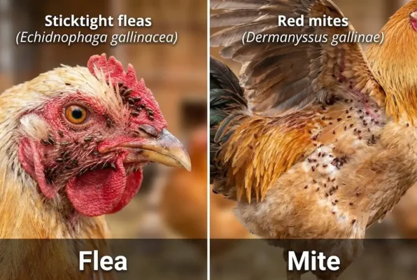 เปรียบเทียบหมัดไก่กับไรไก่ ความแตกต่างที่คนเลี้ยงต้องรู้