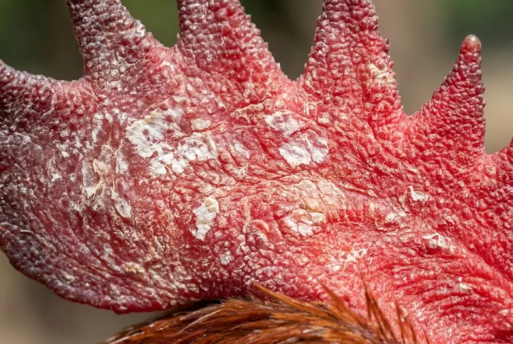 ลักษณะอาการกลากจากเชื้อราที่หงอนไก่ชน