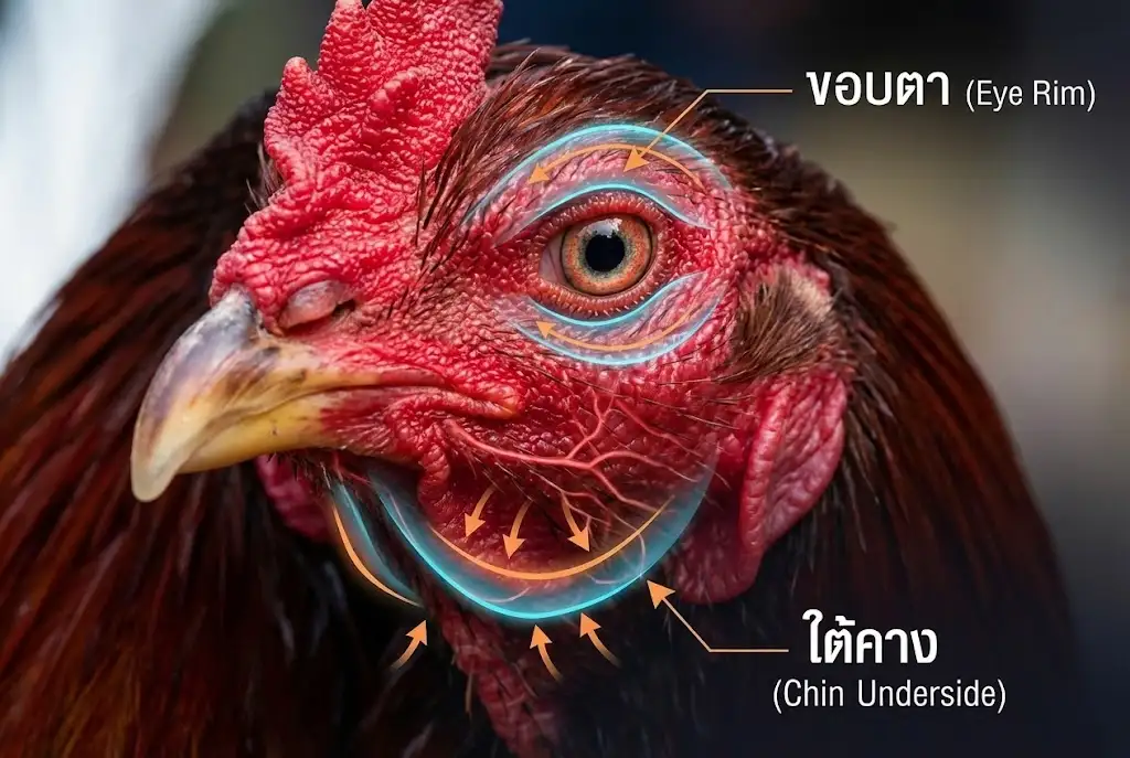 สรีระหน้าไก่ชน จุดอ่อนที่หมัดไก่ชอบเกาะ