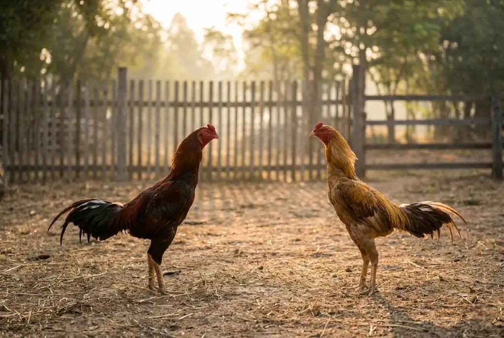 การซ้อมปล้ำช่วยเผยไหวพริบและการแก้ทางของไก่ชน