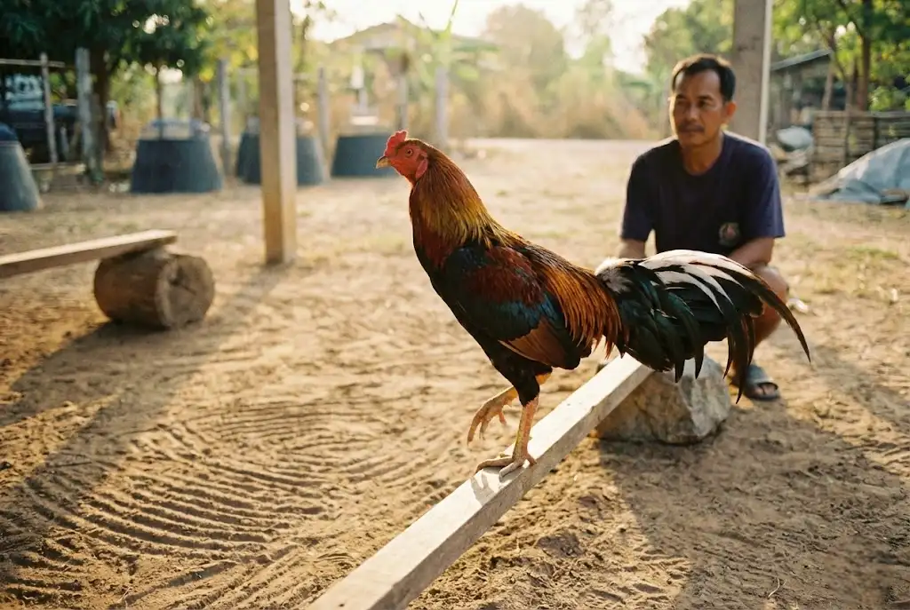 การฝึกการทรงตัวและสมดุลสำหรับไก่เชิงทุบหลัง