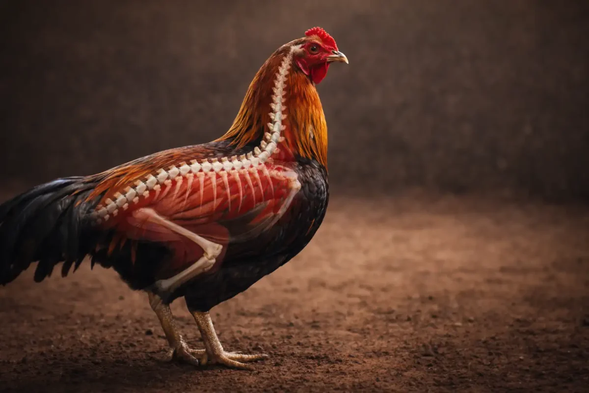 กายวิภาคแผ่นหลังและกระดูกสันหลังของไก่ชน