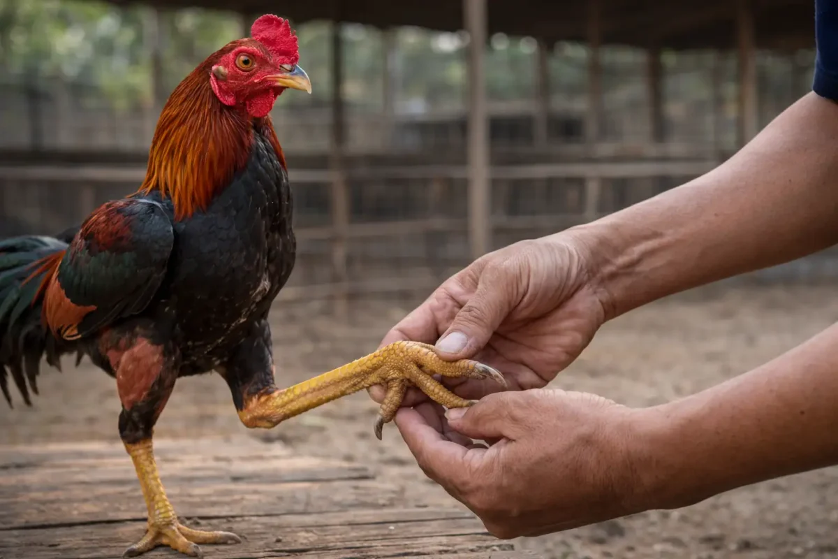 การตรวจโครงสร้างขาไก่ชนเพื่อหาสาเหตุที่บินไม่ดี
