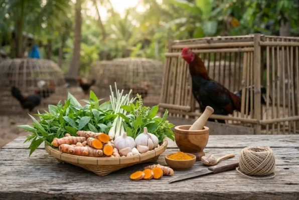 สมุนไพรพื้นบ้านที่ใช้บำรุงสุขภาพไก่ชน