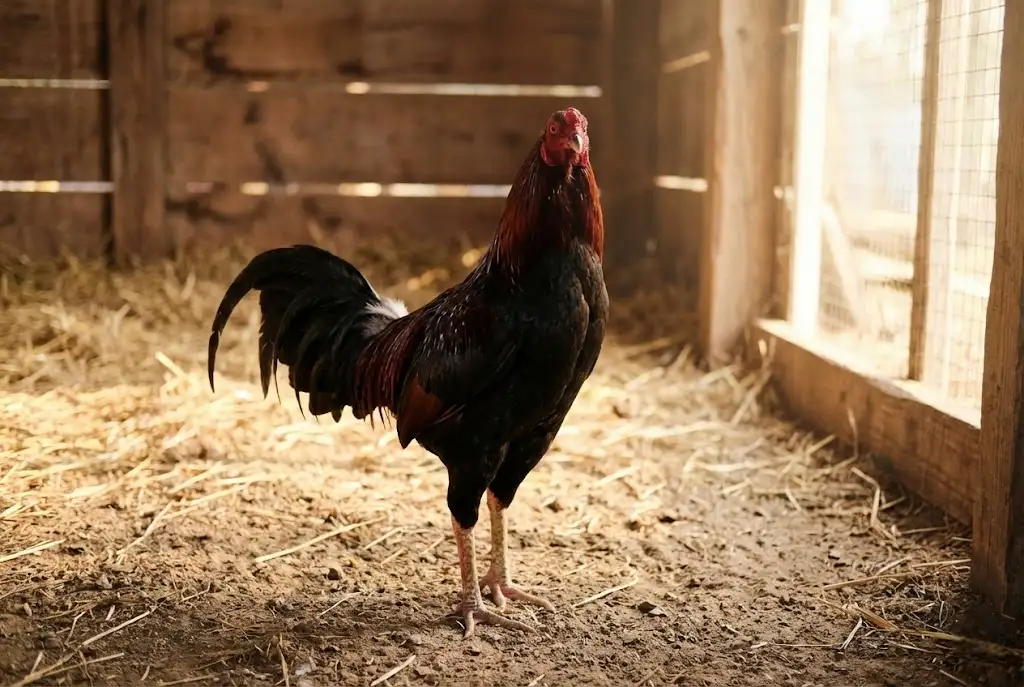 ไก่ชนสุขภาพดีหลังการฟื้นฟูด้วยการดูแลและสมุนไพร
