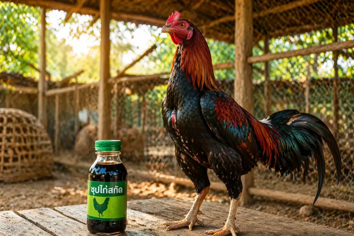 ไก่ชนได้รับซุปไก่สกัดช่วยฟื้นฟูความสดและความแข็งแรง