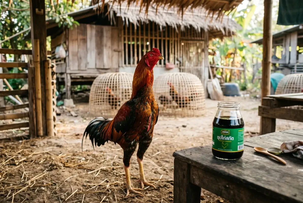ไก่ชนได้รับซุปไก่สกัดช่วยฟื้นฟูความสดและความแข็งแรง
