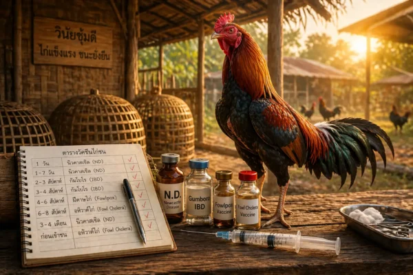 ตารางวัคซีนไก่ชนตั้งแต่ลูกไก่จนถึงก่อนเข้าชน