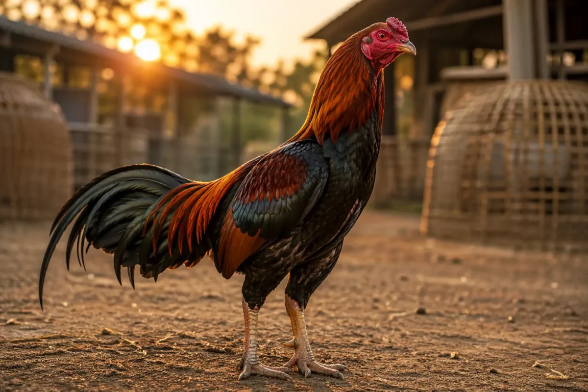 ไก่ชนที่ผ่านการทำเนื้อทำตัว 21 วันก่อนออกชน ยืนพร้อมในสนามฝึก