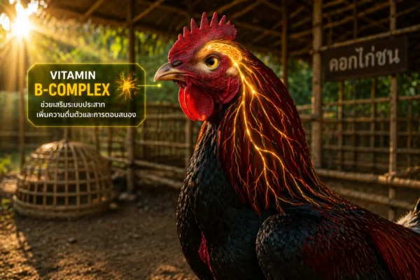 วิตามินบีช่วยเสริมระบบประสาทและความตื่นตัวของไก่ชน