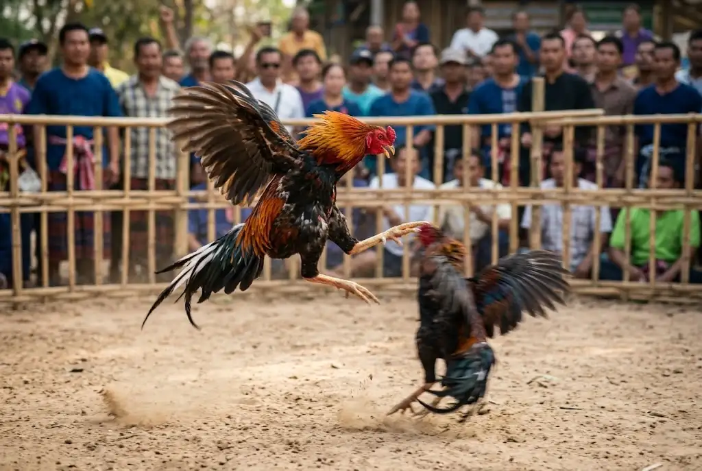 การตอบสนองรวดเร็วของไก่ชนระหว่างต่อสู้