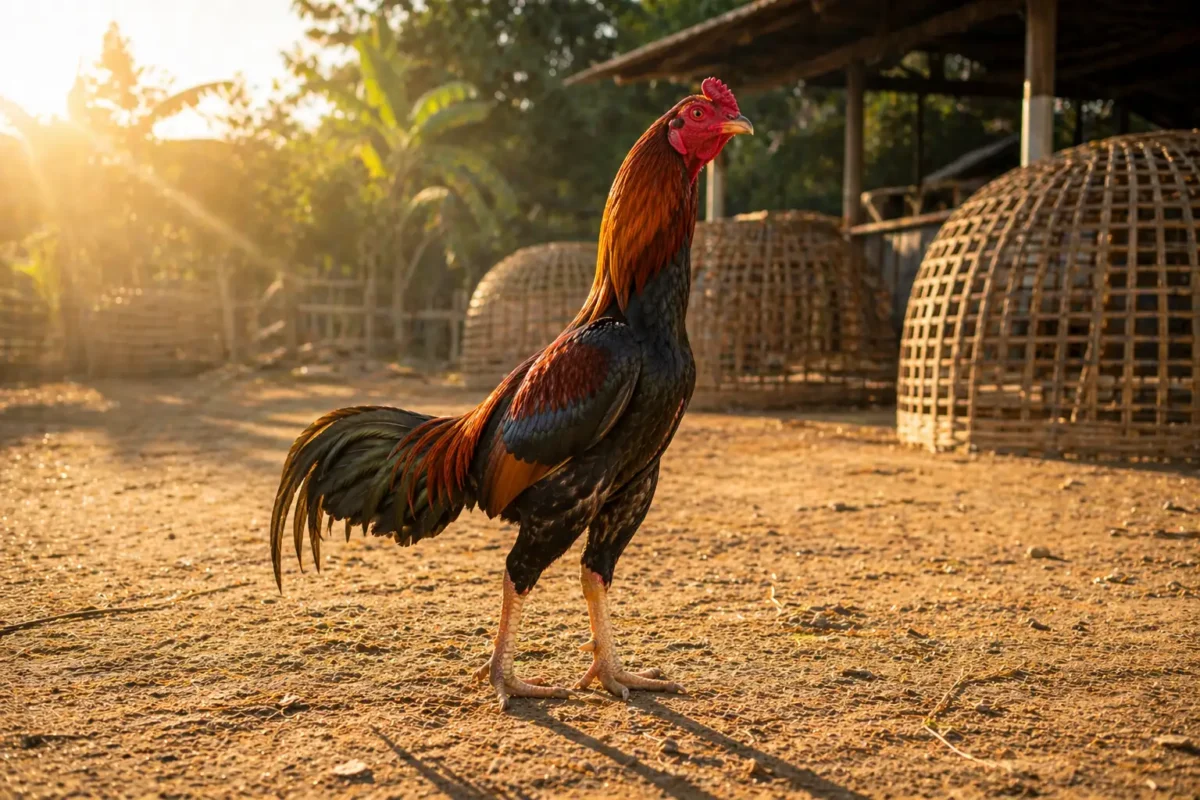 การกราดแดดไก่ชนเพื่อฝึกความทนและระบบควบคุมอุณหภูมิร่างกาย