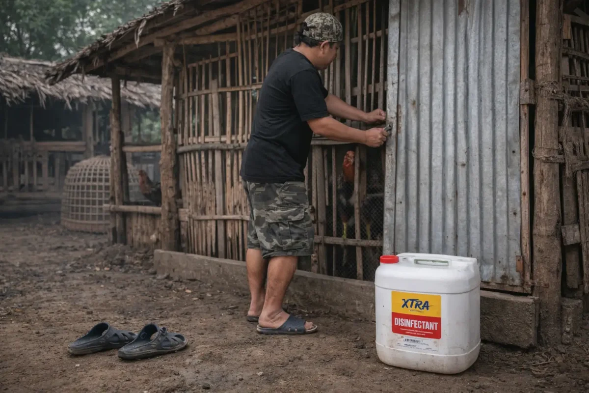 การล็อคดาวน์ซุ้มไก่ชนเพื่อป้องกันการลามของโรคนิวคาสเซิล