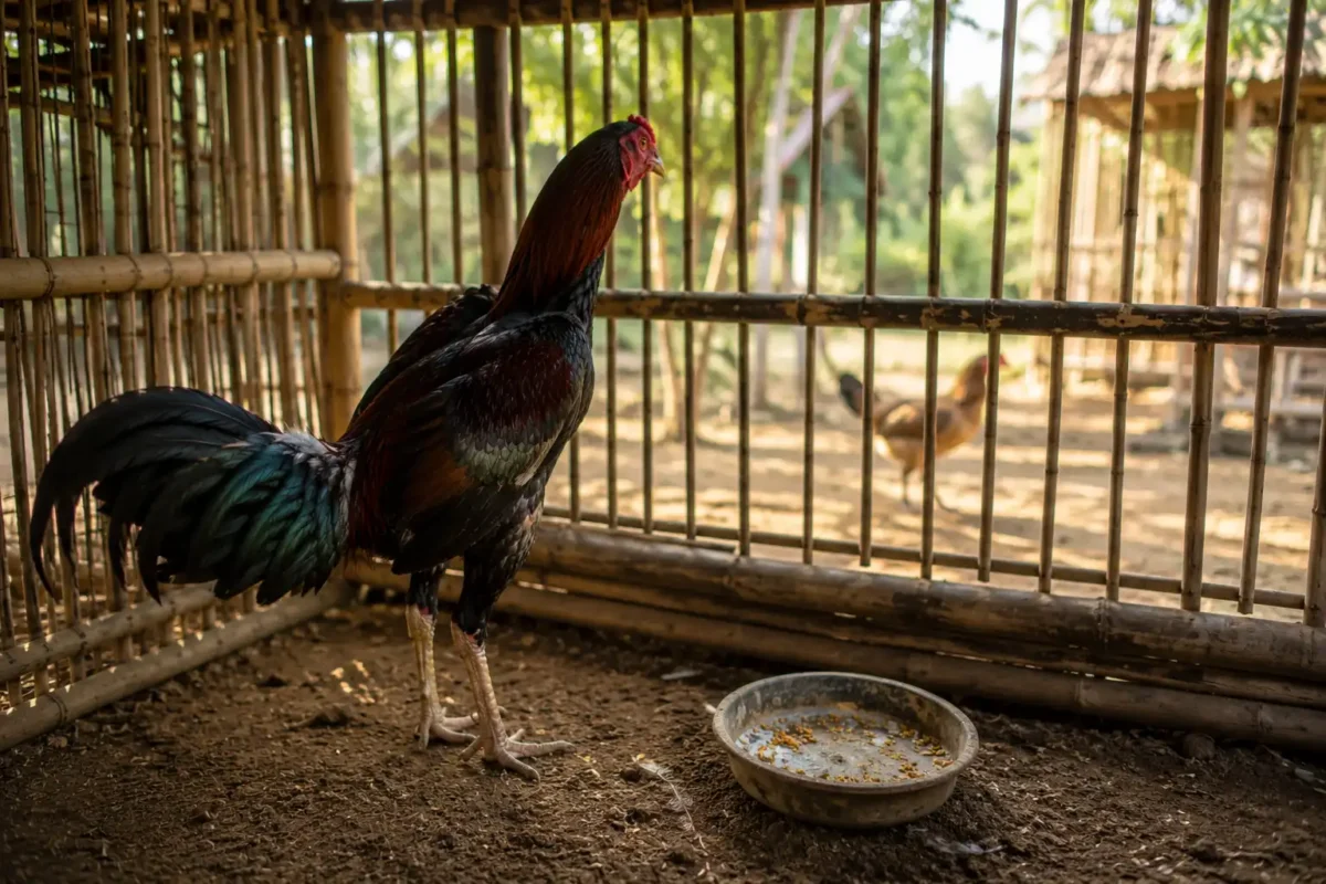 ไก่ชนมองแม่ไก่จนเสียสมาธิช่วงเลี้ยงออกชน