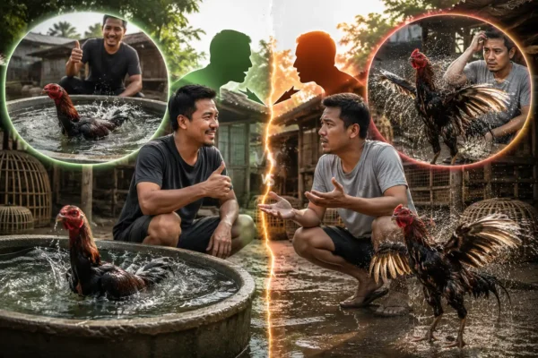 ภาพเปรียบเทียบการว่ายน้ำไก่ชนระหว่างมุมมองข้อดีและข้อเสีย