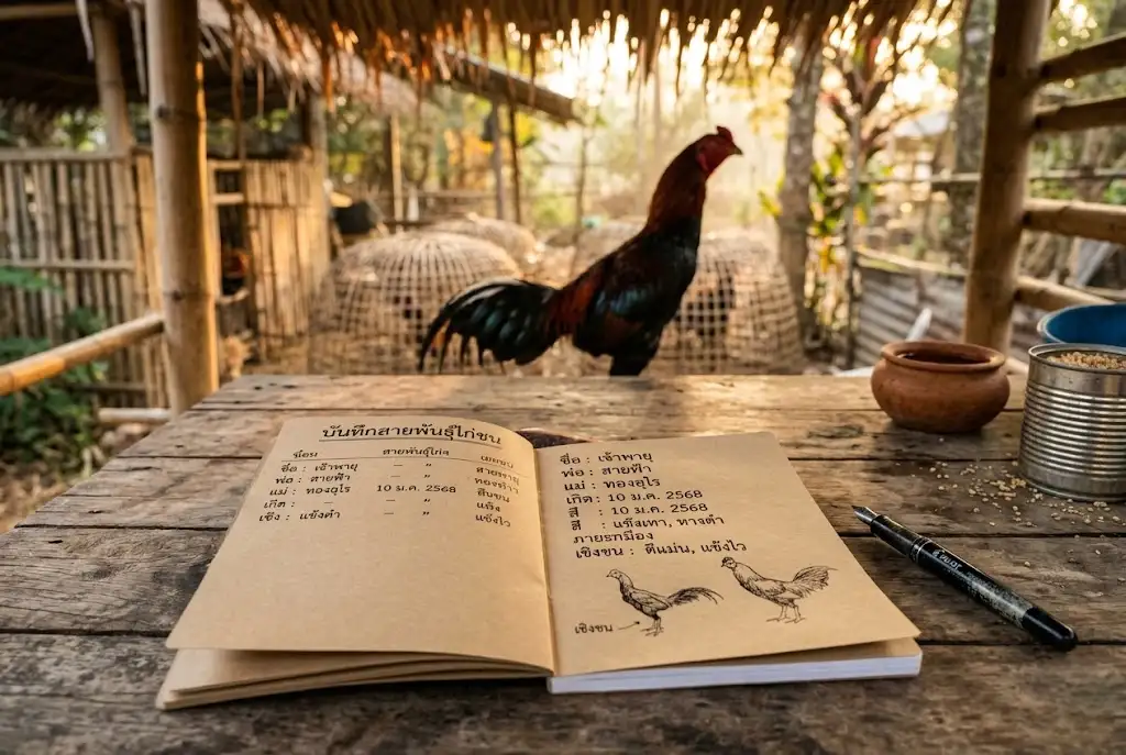 การบันทึกสายเลือดไก่ชนหลังการทำ Outcross