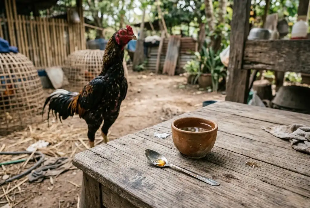 การให้น้ำผึ้งไก่ชนในปริมาณเล็กน้อยอย่างเหมาะสม