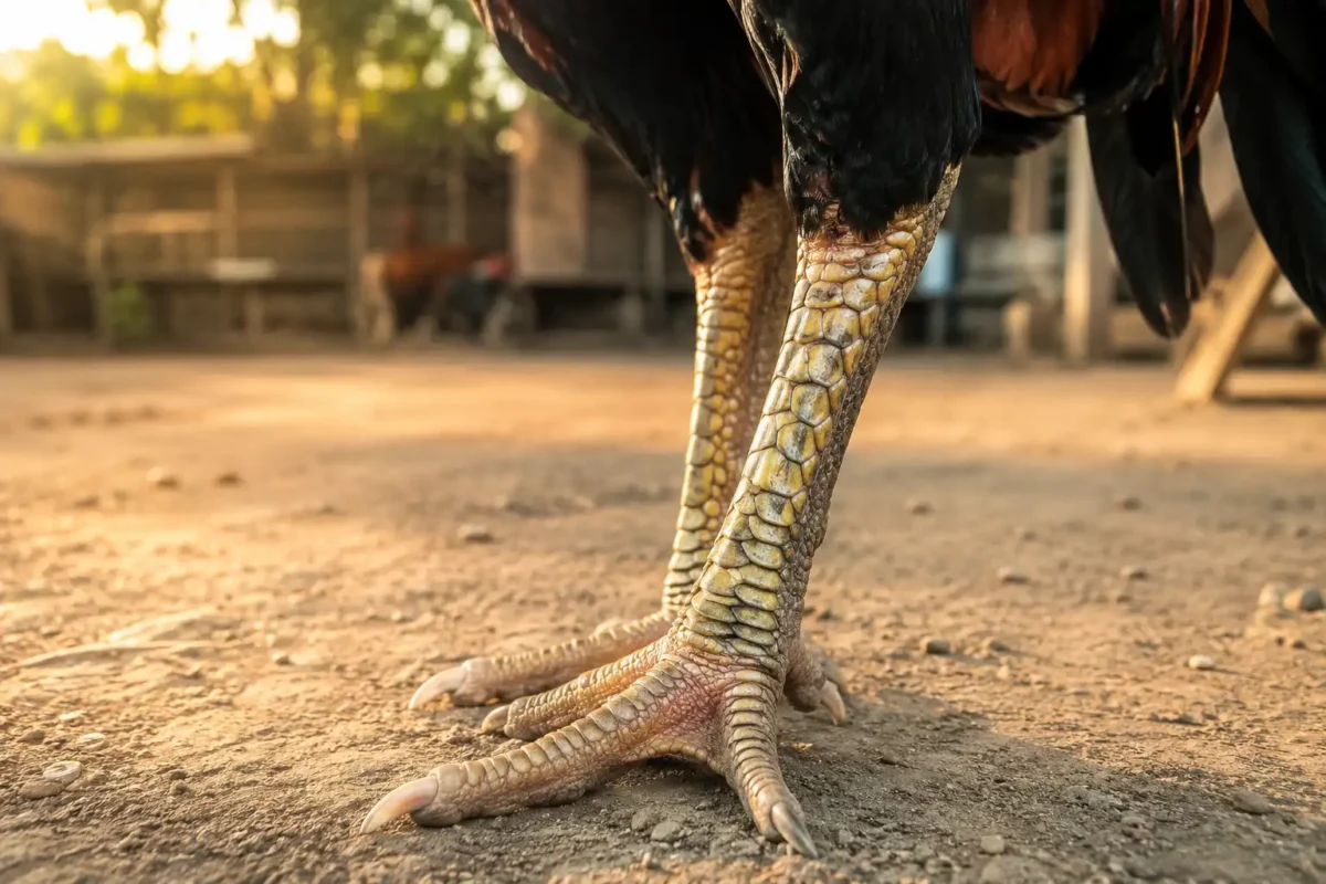 เกล็ดแข้งไก่ชนสุขภาพดีในมุมวิทยาศาสตร์