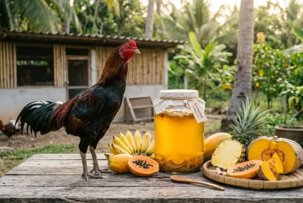 อาหารหมักชีวภาพสูตรธรรมชาติสำหรับบำรุงลำไส้ไก่ชน