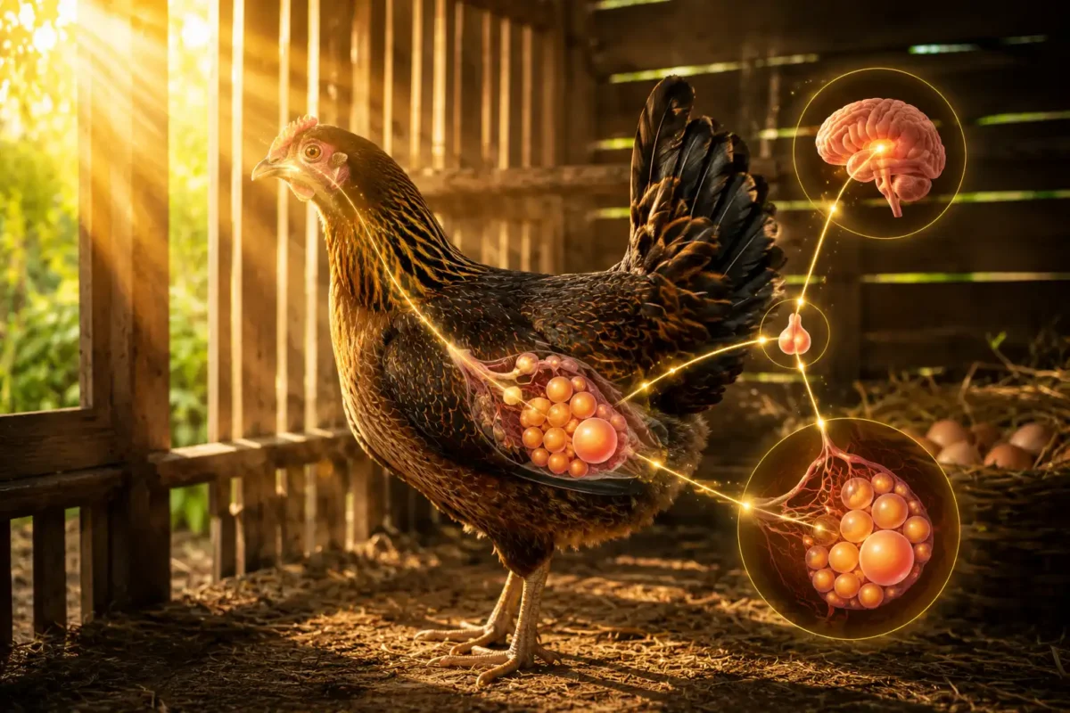 แสงธรรมชาติช่วยกระตุ้นการออกไข่ของแม่ไก่ชน