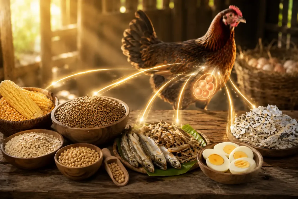 อาหารที่เหมาะสมสำหรับแม่พันธุ์ไก่ชนก่อนออกไข่