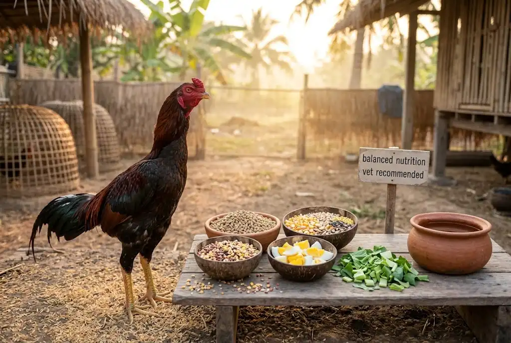 อาหารที่ช่วยบำรุงสุขภาพผิวหนังและเกล็ดแข้งไก่ชน