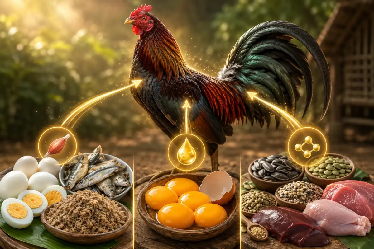 โปรตีน ไบโอติน และซัลเฟอร์ สารอาหารสำคัญสำหรับการสร้างขนไก่ชน