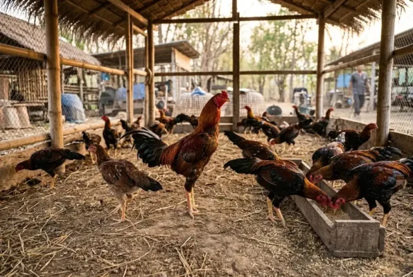 ไก่หนุ่มในฝูงแสดงพฤติกรรมจ่าฝูงและลำดับชั้นทางสังคมก่อนการคัดแยก