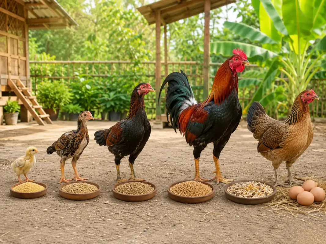 ความต้องการสารอาหารของไก่ชนตั้งแต่ลูกไก่ ไก่รุ่น ไก่โต และพ่อแม่พันธุ์