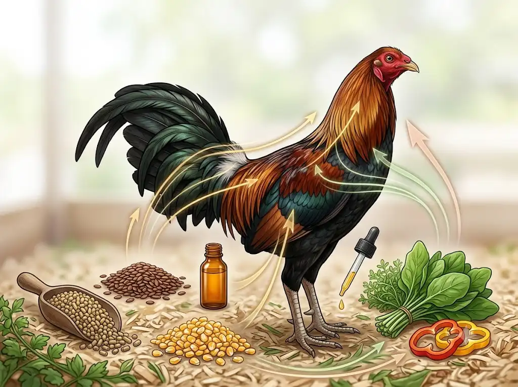 โภชนาการที่ช่วยสนับสนุนสุขภาพขนของไก่ชน