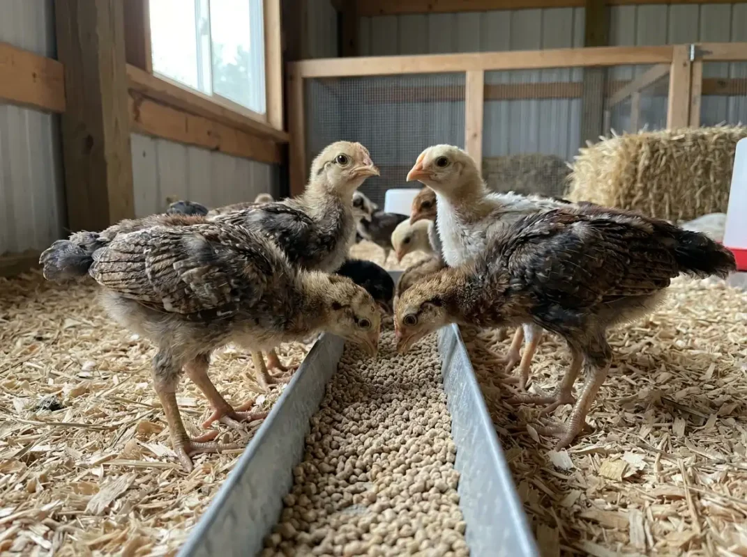 ลูกไก่ชนวัยกำลังโต กินอาหารครบส่วนในช่วงพัฒนากระดูกและกล้ามเนื้อ