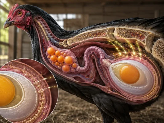 การสร้างเปลือกไข่ของแม่พันธุ์ไก่ชนด้วยแคลเซียมจากกระดูกสำรอง