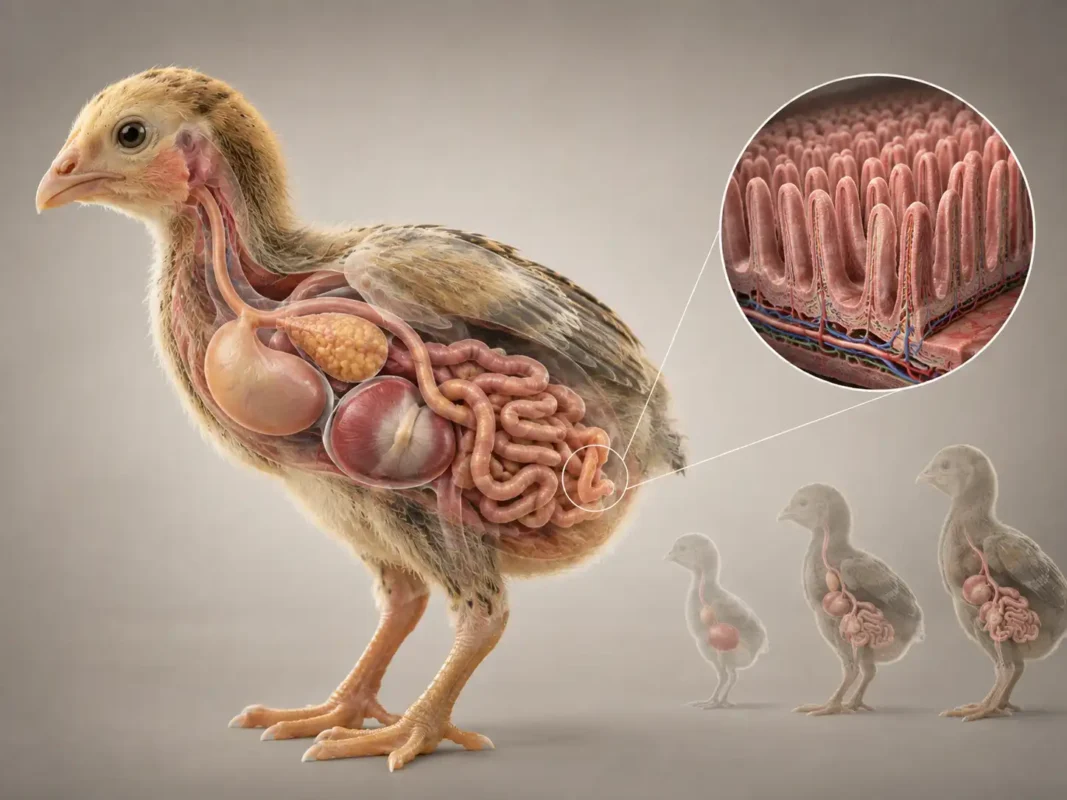 การพัฒนาลำไส้และวิลไลของลูกไก่ในช่วง 14 วันแรกหลังฟัก