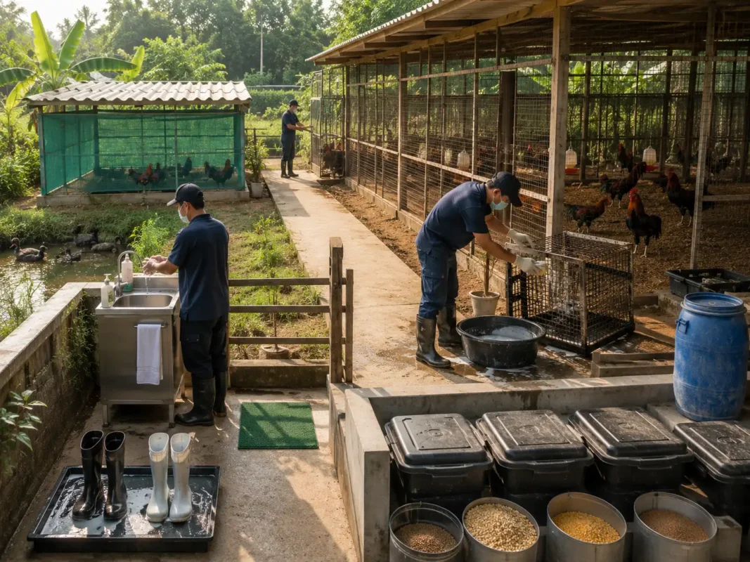 ระบบ Biosecurity ป้องกันไข้หวัดนกเข้าสู่ซุ้มไก่ชน
