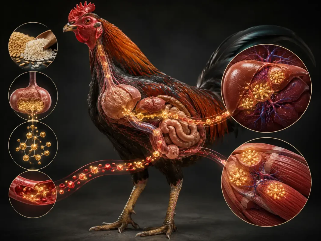 กระบวนการเปลี่ยนคาร์โบไฮเดรตเป็นกลูโคสและไกลโคเจนในไก่