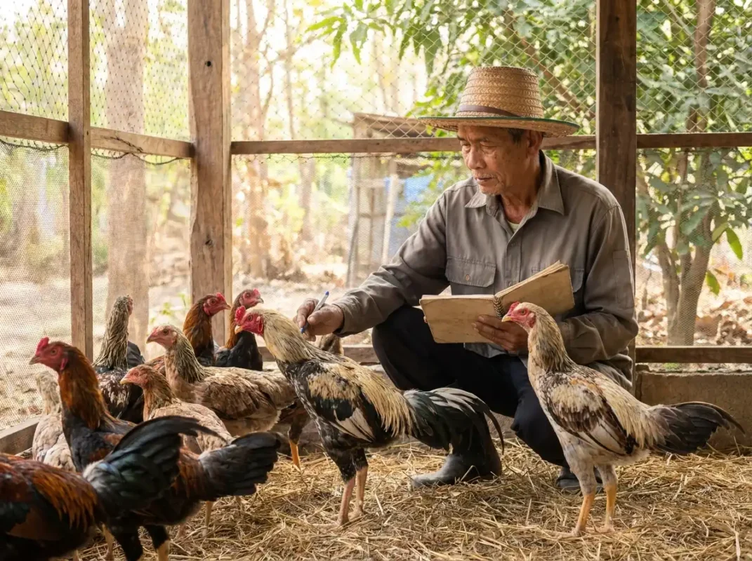 การคัดเลือกไก่ชนเพื่อพัฒนาสายพันธุ์อย่างเป็นระบบ